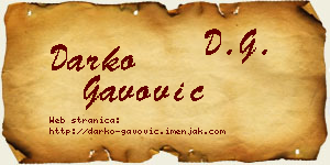 Darko Gavović vizit kartica